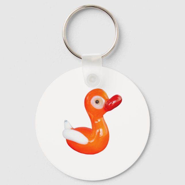 Baby Shower Orange duckling Key Ring (Front)