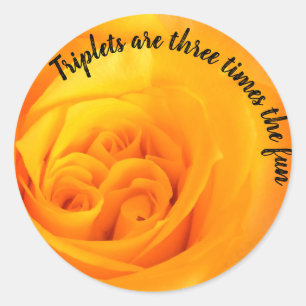 Baby Shower Orange Rose Envelope Seal Triplets