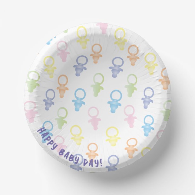 Baby Shower Paci Baby Paper Bowl Plate (Front)