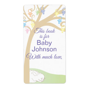 Baby Shower "Paci Bunny" Bookplate Sheet of 8