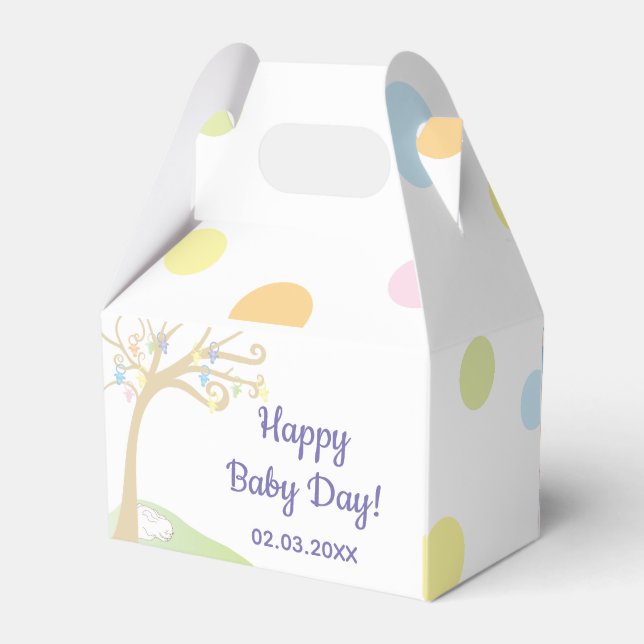 Baby Shower Paci Bunny Gable Favour Box (Back Side)