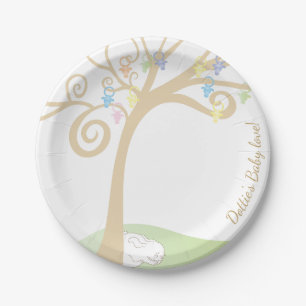 Baby Shower Paci Bunny Paper Plate