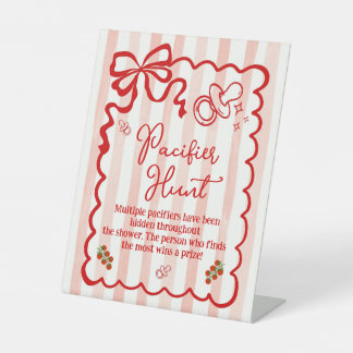 Baby Shower Pacifier Hunt Game Pedestal Sign
