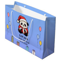 Baby Shower Panda Santa Claus Large Gift Bag
