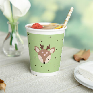 Baby Shower Paper Cases, Forest Animals Paper Cups