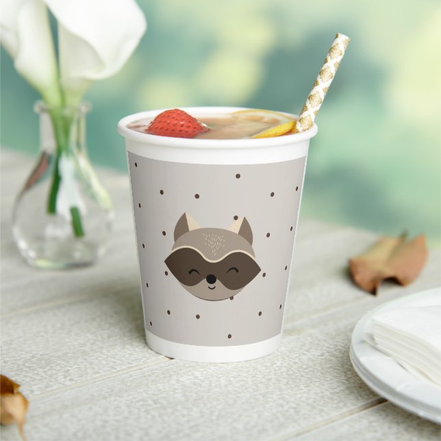 Baby Shower Paper Cases, Forest Animals Paper Cups (Insitu)