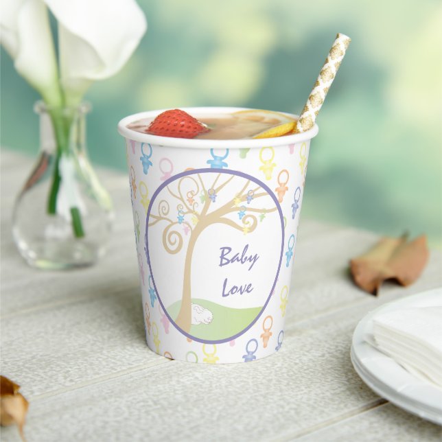 Baby Shower Paper Cups "Paci Bunny" 8 oz. (Insitu)