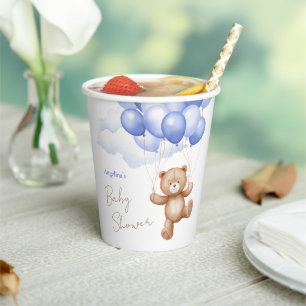Baby Shower Paper Cups with teddy bear.