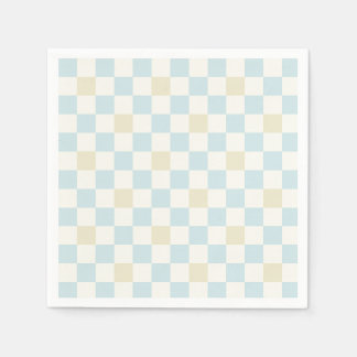Baby Shower Paper Napkin for a Boy | Blue Check