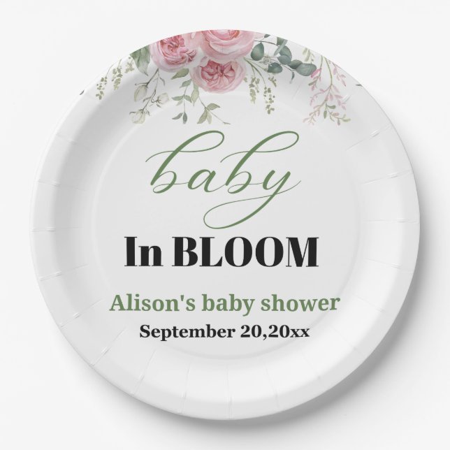 Baby shower paper plate (Front)