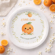 Baby Shower Paper Plates A Little Cutie