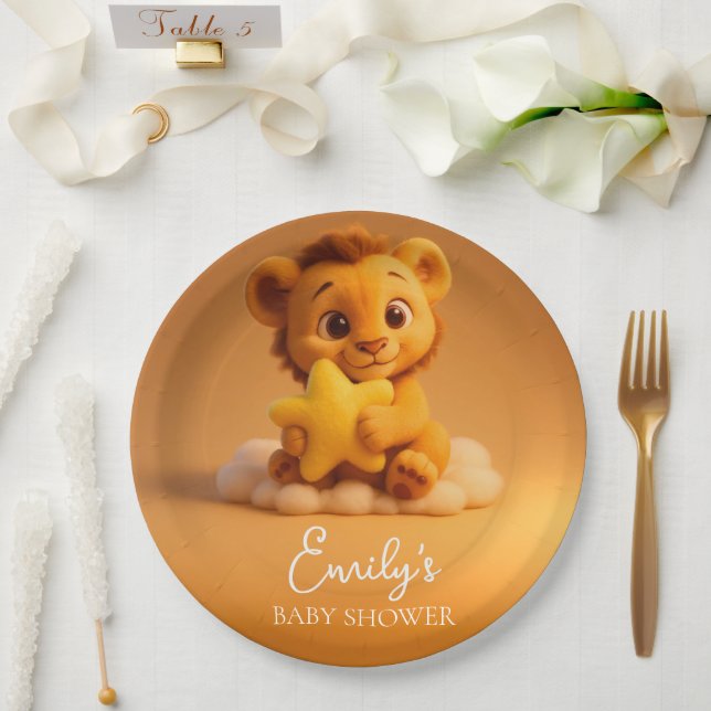 Baby Shower Paper Plates – Little Lion & Star (Wedding)