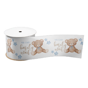 Baby Shower Paper Ribbon - Bear Baby Shower Satin Ribbon