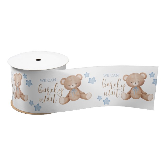 Baby Shower Paper Ribbon - Bear Baby Shower Satin Ribbon (Spool)