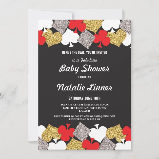 Baby Shower Party Las Vegas Casino Royale Invite (Front)