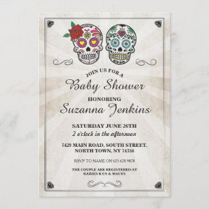 Baby Shower Party Sugar Skull Party Invite