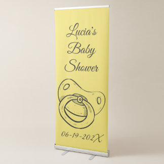 Baby Shower Party - Yellow Pacifier -  Retractable Banner
