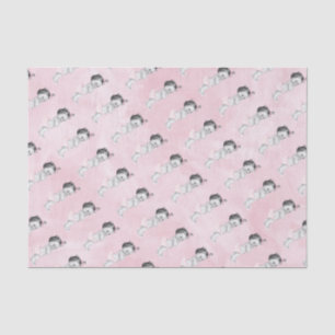 Baby Shower Pastel Pink Vintage Little Girl Tissue Paper
