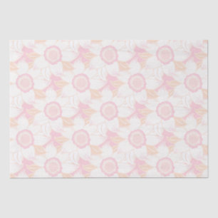 Baby Shower Pastel Pink White Floral Pattern Tissue Paper