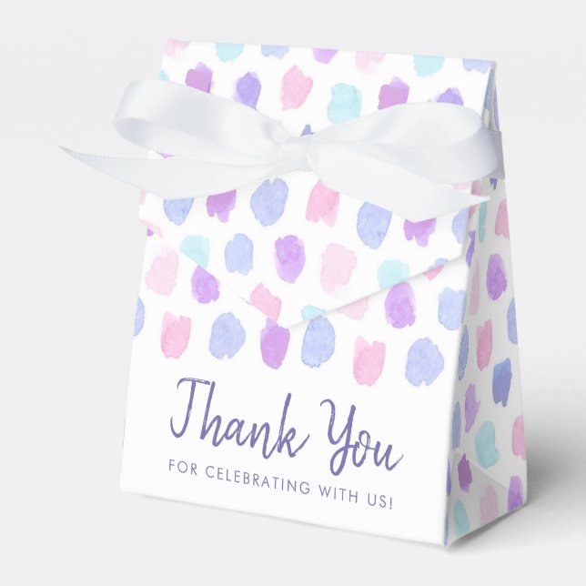 Baby Shower Pastel Watercolor Pattern Favour Box (Front Side)
