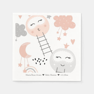 Baby Shower Pathway to the Moon Personalised Napkin