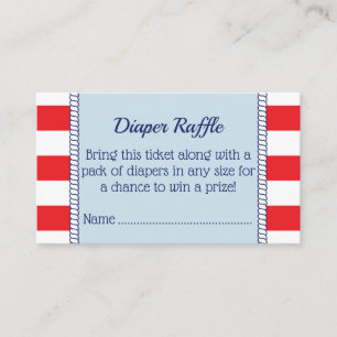 Baby Shower Patriotic Anchor Diaper Raffle Ticket Enclosure Card