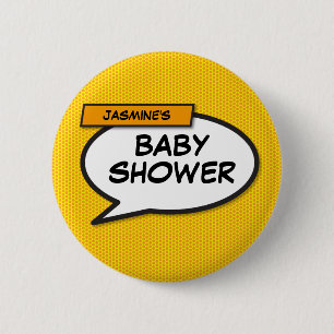 Baby Shower Personalised Funny Modern 6 Cm Round Badge