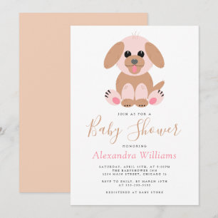Baby Shower Personalised Neutral Puppy Invitation