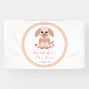 Baby Shower Personalised Neutral Puppy Welcome Banner