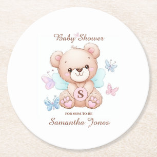 Baby Shower Personalised Paper Coaster