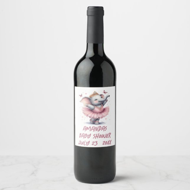 BABY SHOWER PERSONALIZED NAME WINE LABEL (Front)