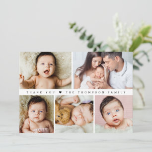 Baby Shower Photo Collage Simple Thank You Card
