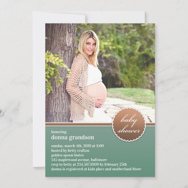 Baby Shower Photo Flat Invitation (Front)
