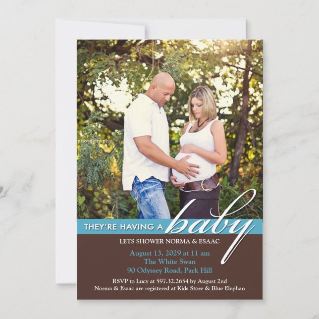 Baby Shower Photo Flat Invitation (Front)