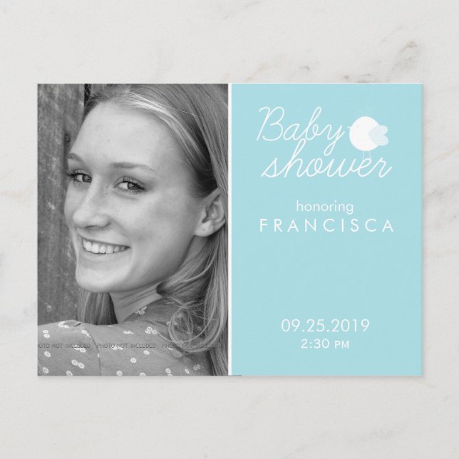 Baby Shower Photo Invitations Postcards for Boy (Front)