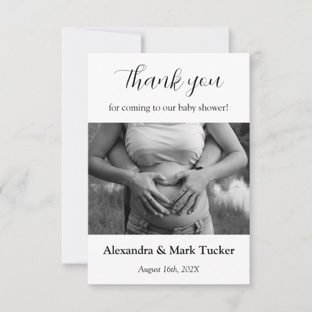 Baby shower Photo Thank You Card (Front)
