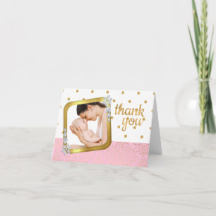 Baby Shower Photo Thank You Note Card