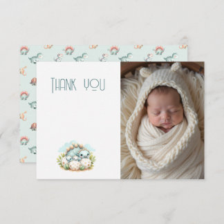 Baby Shower Photo Thank You Note Dinosaur Dino