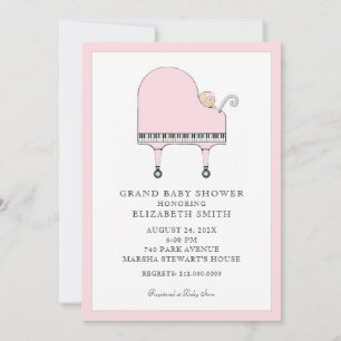 Baby Shower Piano Music Invitation