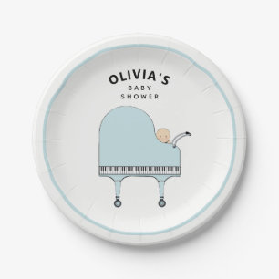 Baby Shower Piano Music Paper Plate
