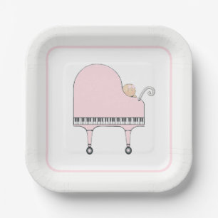 Baby Shower Piano Music Paper Plates