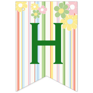 Baby Shower "Picnic Floral" Swallowtail Banner