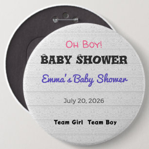 Baby Shower Pin Team Girl Team Boy Favour