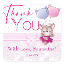 Baby Shower. Pink Baby Deer