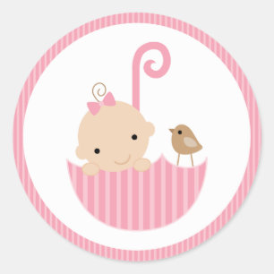 {baby shower} pink baby shower sticker