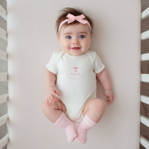 Baby Shower Pink Bow Baby Girl Coquette Cute Bodysuit