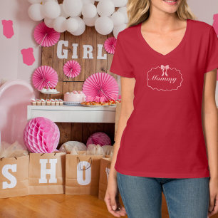 Baby Shower Pink Bow Girl Coquette Mummy Custom T-Shirt