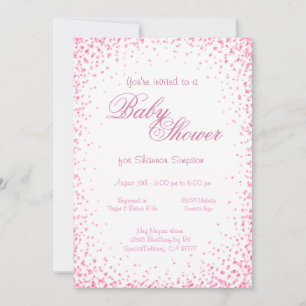 Baby Shower   Pink Confetti Invitation