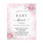 Baby shower pink girl floral budget invitation