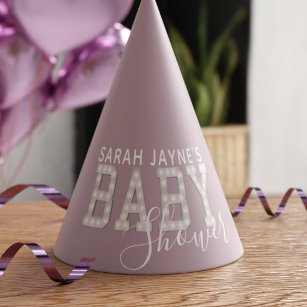 Baby Shower Pink Personalized Paper Party Hats